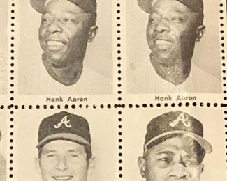 Collectible stamps with Hank Aaron