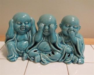 3 Wise Buddhas Ceramic Fragrance Sachet 4 3/4" x 9"