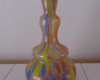 Psychedelic Multi-Color Vase 8 1/4" High