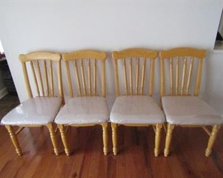 4 Upholstered Dining Chairs 19" Wide, 36 3/4" High- Seats are Still Covered With Plastic