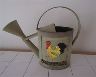 Metal Rooster Theme Watering Can 11" x 13 1/2"