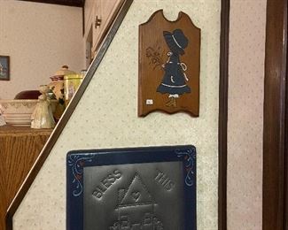 Our client made SO many cute wood items and his wife painted and tin punched.