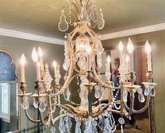 48” drop 19th c. Baccarat crystal chandelier