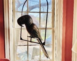 Brass and copper parrot