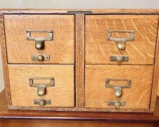 Oak card file cabinet 