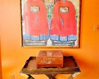 Chinese Emporer/ancestors, tri-fold butler tray/valet table