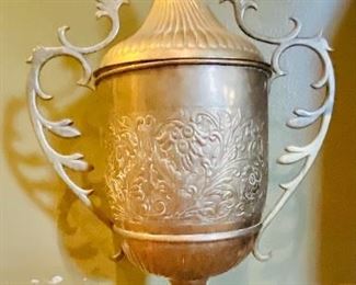 Large brass urn
