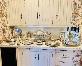 Silver plated serving pieces