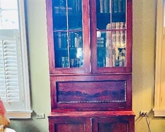 Caribbean British Colonial 19th c. bookcase bureau from Cuban Plantation 