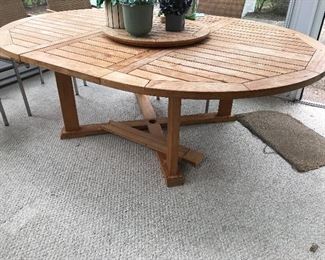 Gloster Bristol Teak table,  as shown with lazy Susan - $1,750. (61x 81)