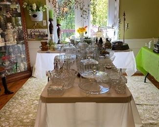 Tons of glassware, Crystal decor 