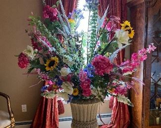 Flower arrangement in light weight urn approx. 5’8” $125 - - NEW PRICE $95