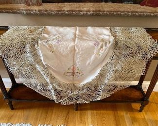 Crocheted Tablecloth 94” x 47” $95