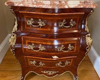 3 Drawer Bombay Chest with Marble Top (needs small repair) 25” x 13” x 28” $365