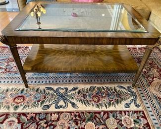 Wood & Beveled Glass Coffee Table 48” x 36” x 24” $825 - - NEW PRICE $650