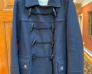  Burberry Brit Navy Wool Pea Coat Size 12 $275