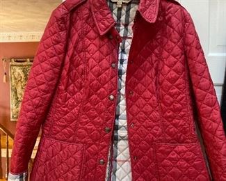 Burberry Brit Red Quilted Coat Size XL $225