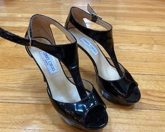 Jimmy Choo Black Patent Leather Pumps Size 38 $75