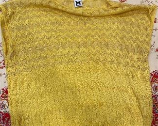 Missoni Yellow light weight sleeveless sweater Size M $55