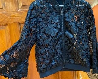 Kobi Halperin "Kali" Lace Bomber Jacket with flared sleeves size M $68