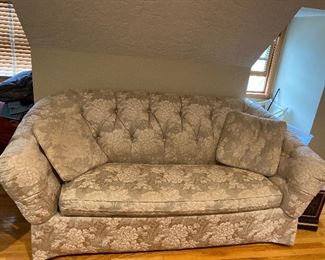 Tufted sofa with minor spots (see next pic) 84” x 45”; floor to seat 18” $285