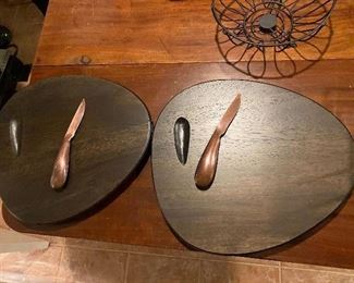 Nambe Serving Boards w/ knife Large $38; Small $32