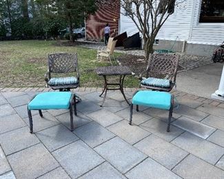 2 Swivel Chairs with Square Table $125