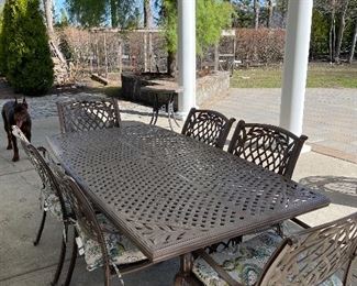 6 Seater Patio Table & Chairs  - lightweight cast iron $825- - NEW PRICE $725