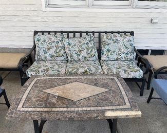 Outdoor Sofa $185; Outdoor lightweight coffee table $85