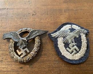 WW2 German/Nazi Luftwaffe Pilot Badge and Patch