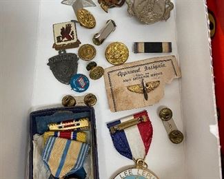 Assorted Military Pins and Badges