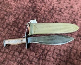 WW2 U.S. Bolo Knife with Scabbard ( Plumb Knife and L.F.C. Scabbard )