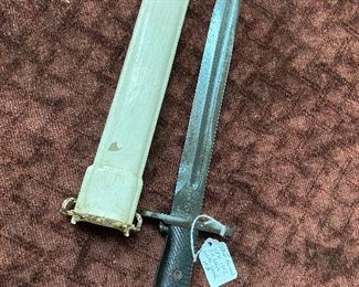 WW2 Short Model Garand Bayonet with M.P. Scabbard