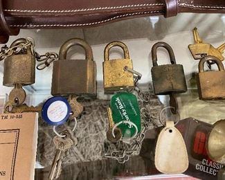 Assorted Old U.S. Military Locks with Keys