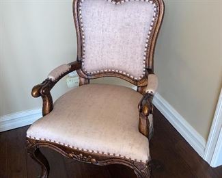 UPHOLSTERED WOOD FRAME ARMCHAIR