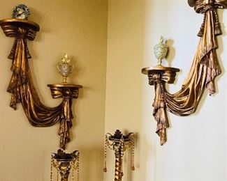 BEAUTIFUL WALL SHELVES AND CANDLE HOLDERS