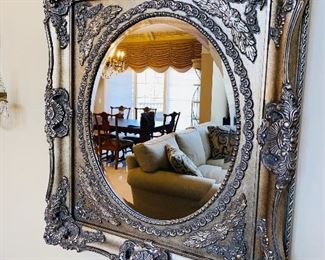 ORNATE PLATINUM SILVER MIRROR
35.5”L x 31”W