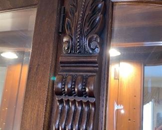 PULASKI FURNITURE WOODEN HALF MOON LIGHTED CURIO CABINET
53”W x 15”D x 82”H
