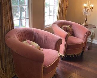 CUSTOM MADE TASSEL CHAIRS (2 AVAILABLE)
36”W x 32”D x 33”H