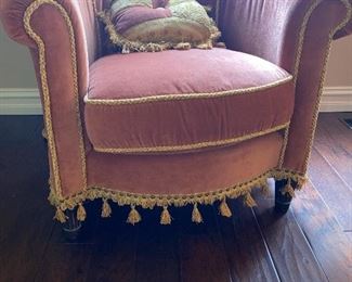 CUSTOM MADE TASSEL CHAIRS (2 AVAILABLE)
36”W x 32”D x 33”H
