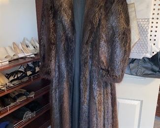 LONG BEAVER FUR COAT