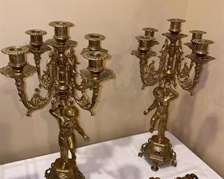 SOLID BRASS CANDELABRAS
