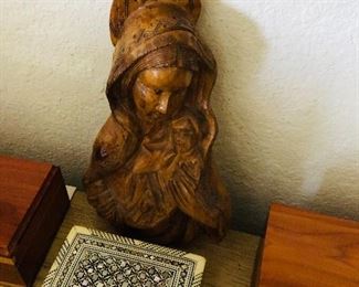 Wooden carved madonna