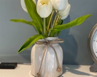 Ceramic pot w/ tulips