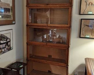 5-stack of antique barrister oak bookcases, by Globe-Wernicke, Cincinnati.  