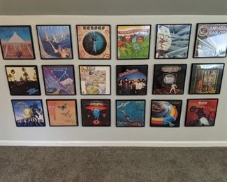 An entire wall of framed albums, but wait, there's more!