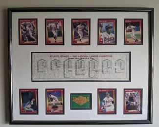 Framed baseball card collection, from the Atlanta Braves 1991 National League champions - go sportsters! 