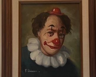 F. Dressen Clown Oil Painting. 