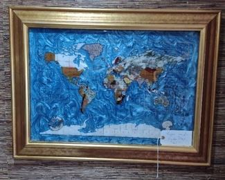 Lapis and stone world map picture $145