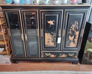 Storage unit--hand painted Asian style $325